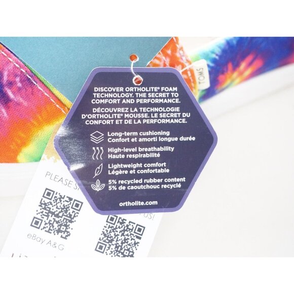 Toms Rainbow Tie-Dye Swirl Classic Slip-On, Size 10 (US) NEW! - Picture 12 of 14